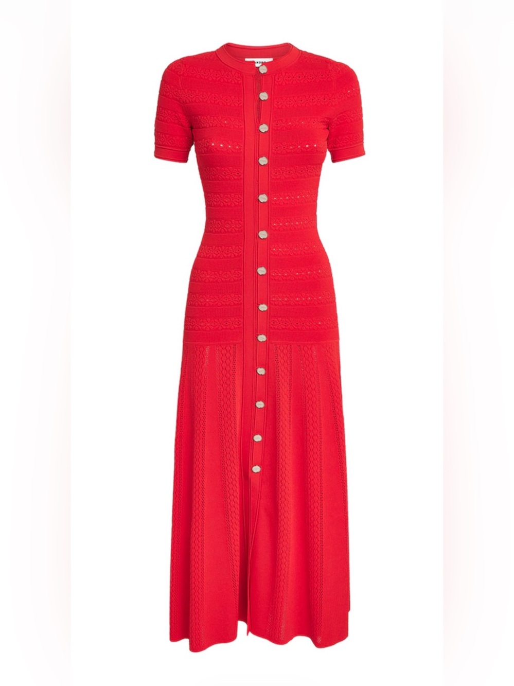 New Sandro Milona Red Knit Maxi Dress, Sz 40, US 8